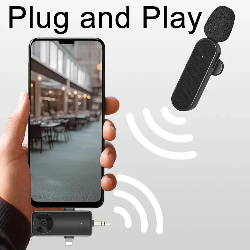 3 In 1 Wireless Lavalier Microphone 20 meter long distance transmission